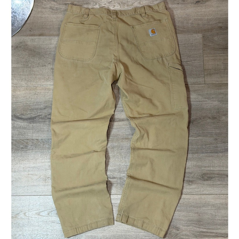 Carhartt Mens Relaxed Fit Carpenter Pants Tan Canvas Workwear 36x32
